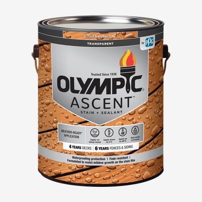 OLYMPIC<sup>®</sup> ASCENT<sup>™</sup> Exterior Transparent Stain + Sealant 🇨🇦