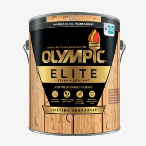 OLYMPIC<sup>®</sup> ELITE Woodland Oil<sup>®</sup> Exterior Transparent Advanced Stain + Sealant In One - Acrylic Oil