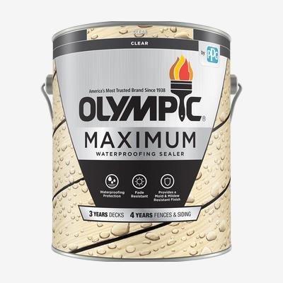 OLYMPIC<sup>®</sup> MAXIMUM<sup>®</sup> Exterior Clear Waterproofing Sealant -Oil Based