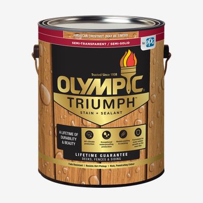 OLYMPIC<sup>®</sup> TRIUMPH<sup>™</sup> Exterior Semi-Transparent/Semi-Solid Stain + Sealant 🇨🇦
